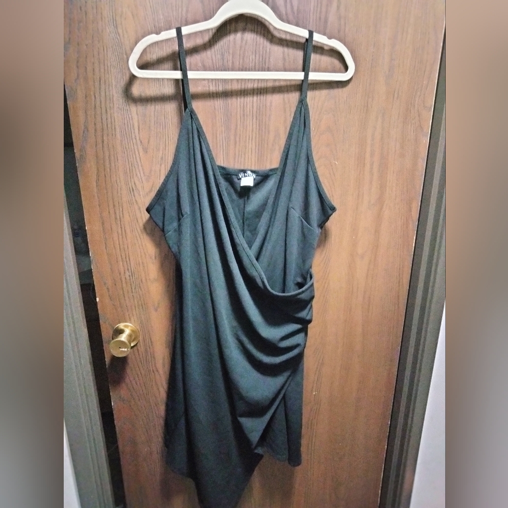 VENUS Spaghetti Strap Wrap Style Assymetrical Dress